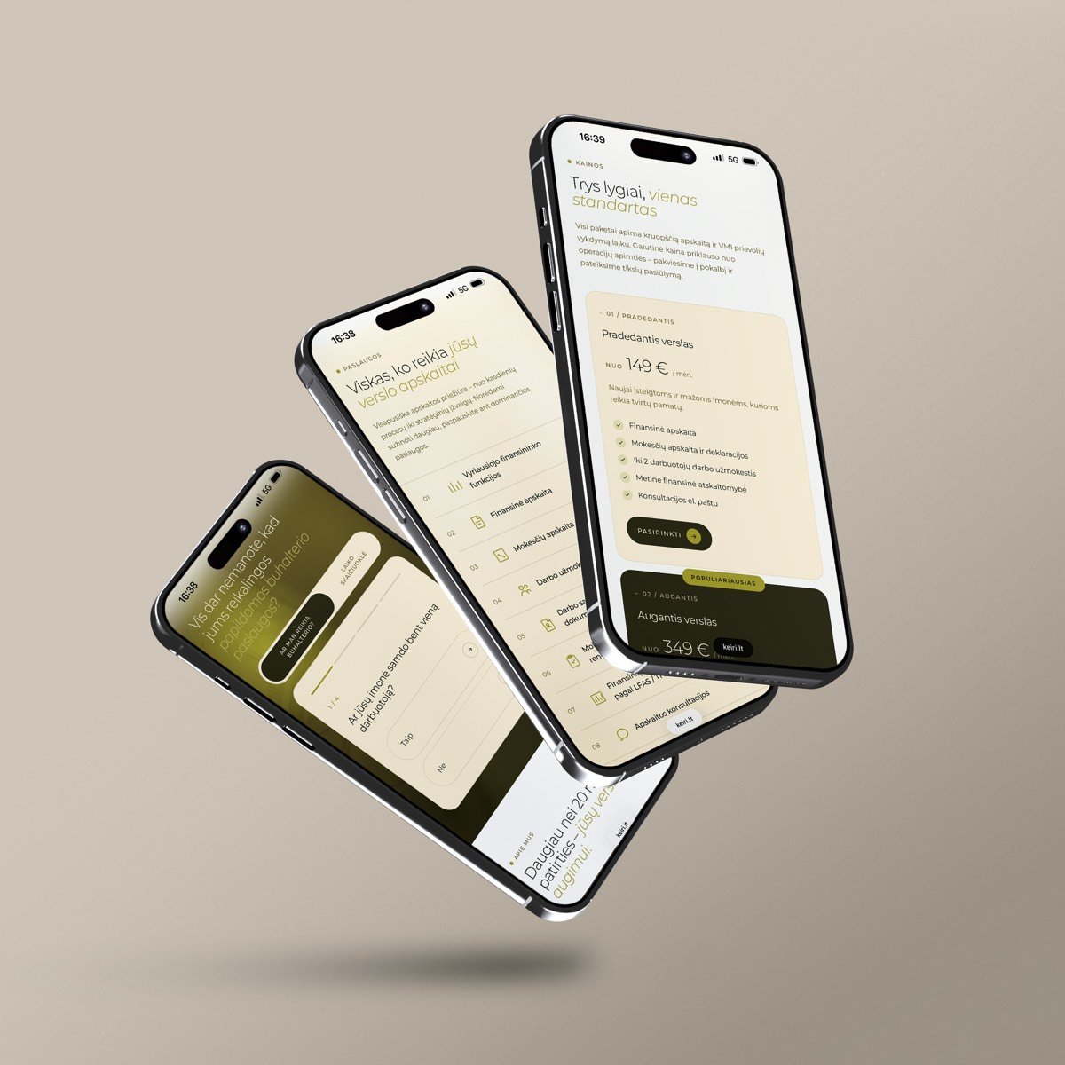 Keiri – svetainės vaizdai telefone