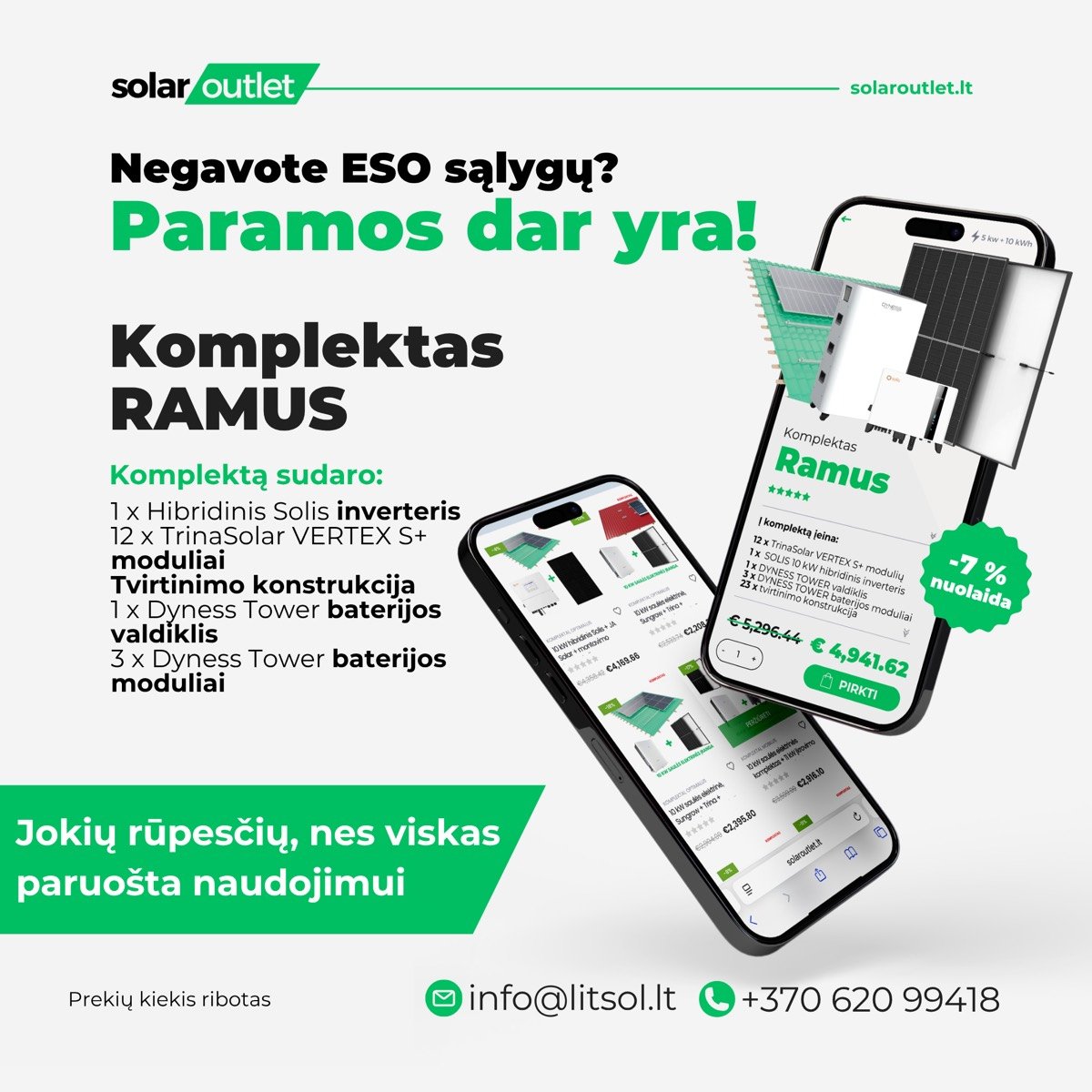 Solar Outlet – socialinių tinklų turinys ir reklama